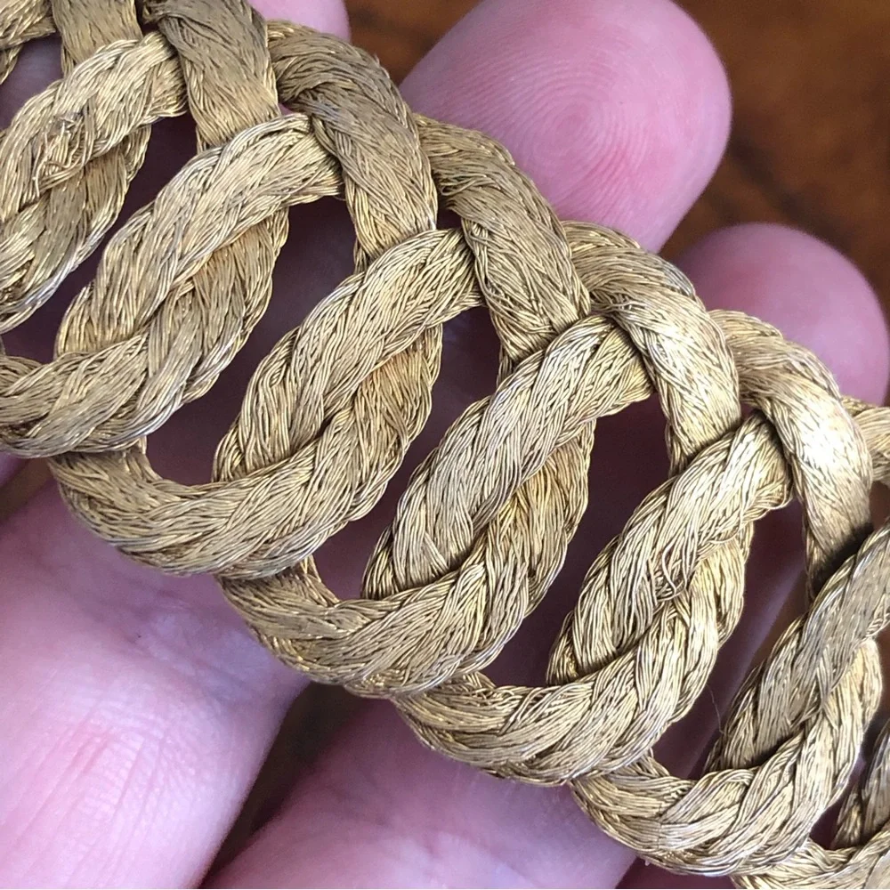 Vintage hand crafted braided gold strand bracelet